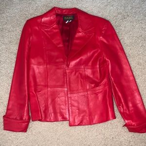 Red leather jacket